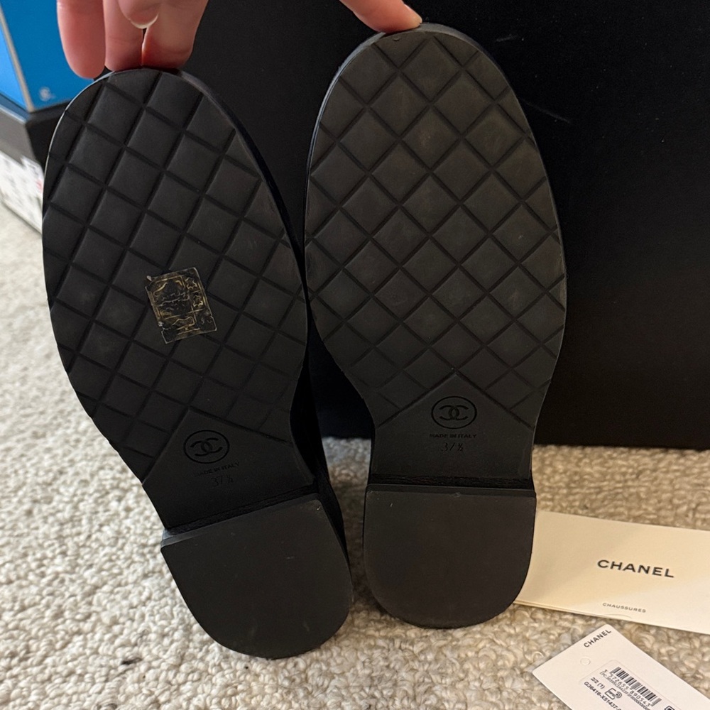 CHANEL Black Leather Lace-Up Platform Boots with Logo Cap - Picture 9 of 14